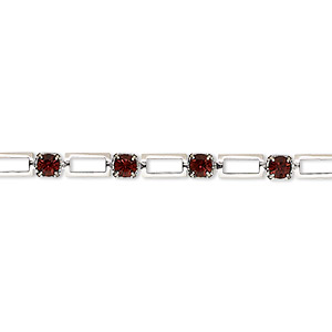 Cupchain, VINTAGE Crystal&#153;, imitation rhodium-plated brass and crystal, burgundy, 3.3mm round. Sold per pkg of 1 meter.
