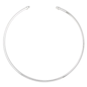 Neckwire, silver-finished brass, 2.6mm flat with 2 loops, 14 inches. Sold individually.