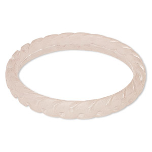 Bracelet, bangle, frosted acrylic, pink, ridged, 11.8mm wide, 8 inches. Sold individually.