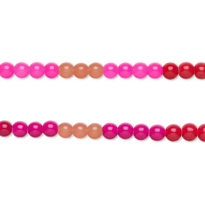 Bead, glass, opaque and translucent mixed colors, 8mm round. Sold per pkg of (2) 7-inch strands, approximately 50 beads.