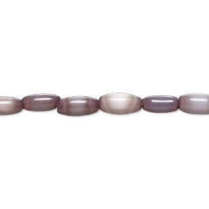 Bead, cat&#39;s eye glass (fiber optic glass), dark purple, 9x3mm-9x4mm oval. Sold per 15-inch strand, approximately 45 beads.