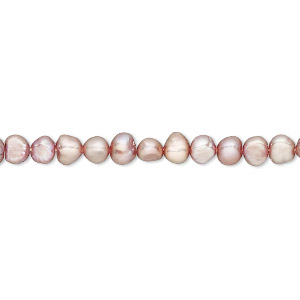 Pearl, cultured freshwater pearl (dyed), orchid, 3-4mm flat-sided potato, D grade, Mohs hardness 2-1/2 to 4. Sold per 15-inch strand, approximately 105 beads.