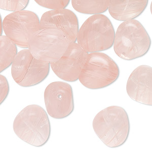 Bead, Czech pressed glass, translucent light pink, small nugget. Sold per 2-ounce pkg.