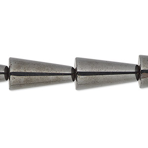 Bead, gunmetal finished Hemalyke&#153; (manmade), 20x10mm cone. Sold per 15-inch strand, approximately 20 beads.