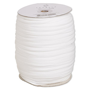 Cord, stretch, elastic floss, white, 0.5mm diameter, 3-pound test. Sold per  150-foot spool. - Fire Mountain Gems and Beads