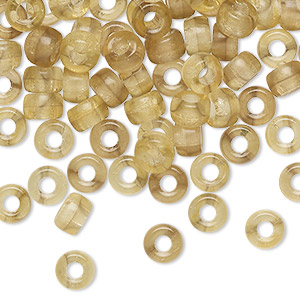 Bead, Czech pressed glass, translucent light brown, 6x4mm crow. Sold per 1-ounce pkg, approximately 140 beads.