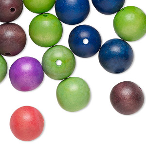 Bead mix, wood (dyed/waxed), mixed colors, 25mm round. Sold per pkg of 30.