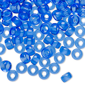 Bead, Czech pressed glass, translucent cobalt blue, 6x4mm crow. Sold per 1-ounce pkg, approximately 165 beads.