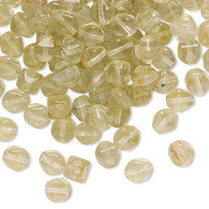 Bead, Czech pressed glass, transparent pale yellow, 6mm bicone. Sold per 1-ounce pkg, approximately 143 beads.