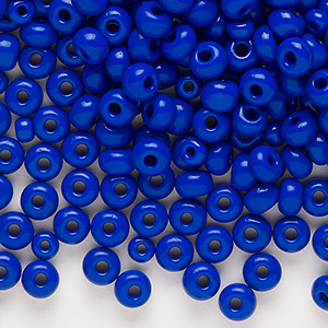 Seed bead, Czech glass, opaque lapis blue, #4 round. Sold per 50-gram pkg.