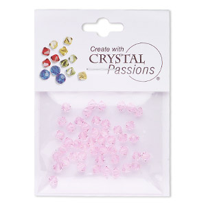 Bead, Crystal Passions&reg;, rosaline, 4mm bicone (5328). Sold per pkg of 48.