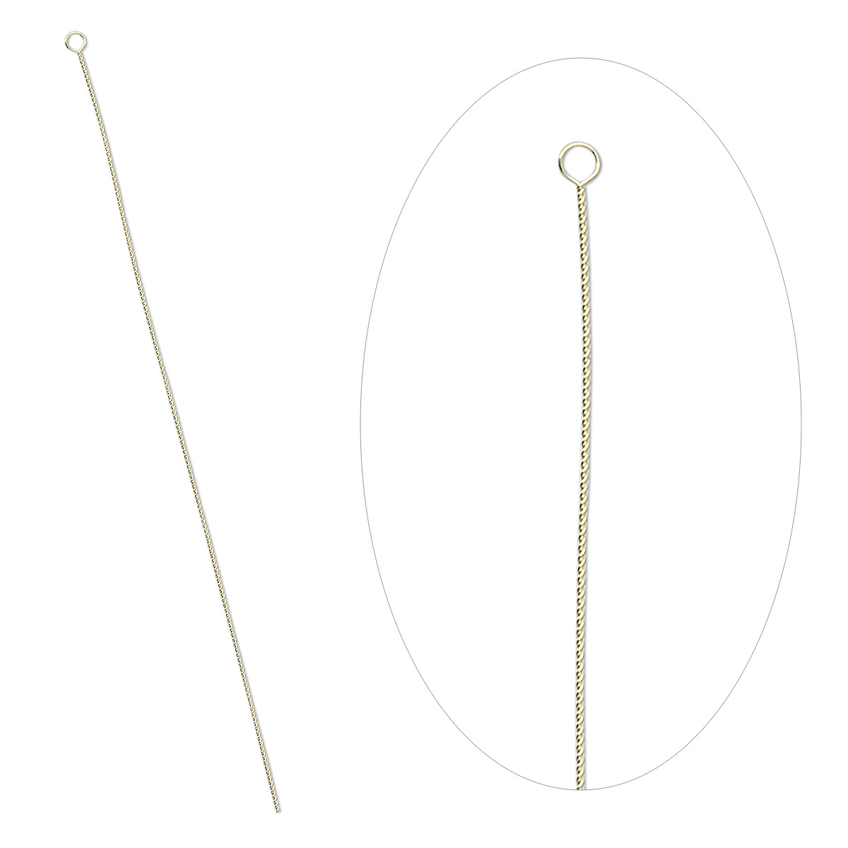 Needle, brass, #10 medium-heavy, 2-1/2 to 3-inch twisted wire. Sold per ...