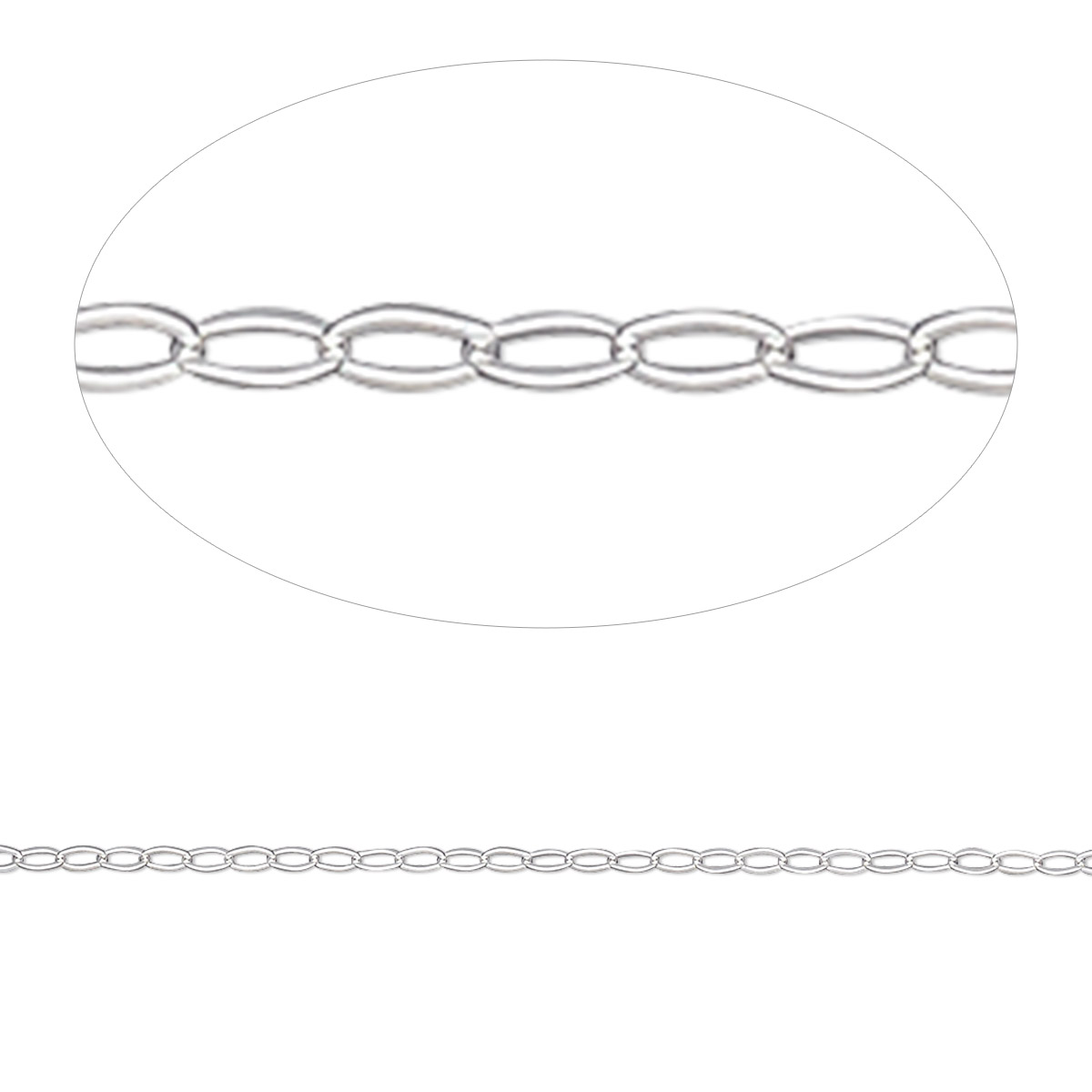 Chain, Gossamer™, sterling silver, 1.1mm flat cable. Sold per pkg of 5 ...