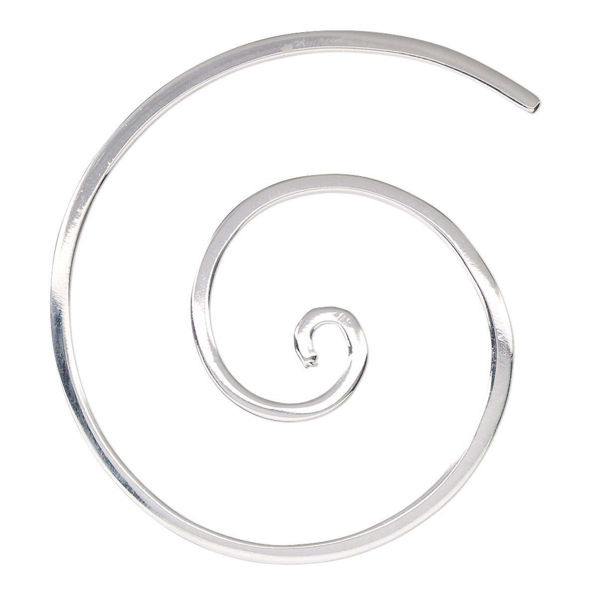 Focal, sterling silver, 30x27mm flat spiral. Sold individually. - Fire ...