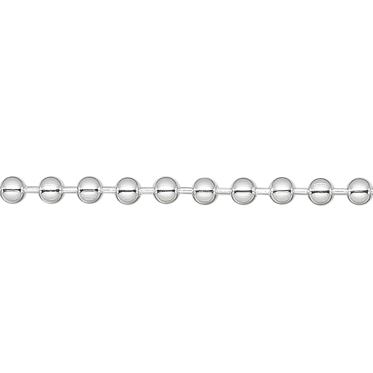 Chain, silver-plated steel, 3.2mm ball. Sold per 50-foot spool. - Fire ...