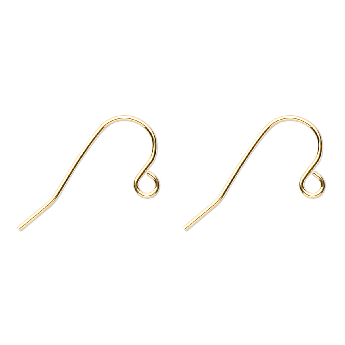 Ear wire, gold-plated stainless steel, 11mm fishhook with open loop, 21 ...