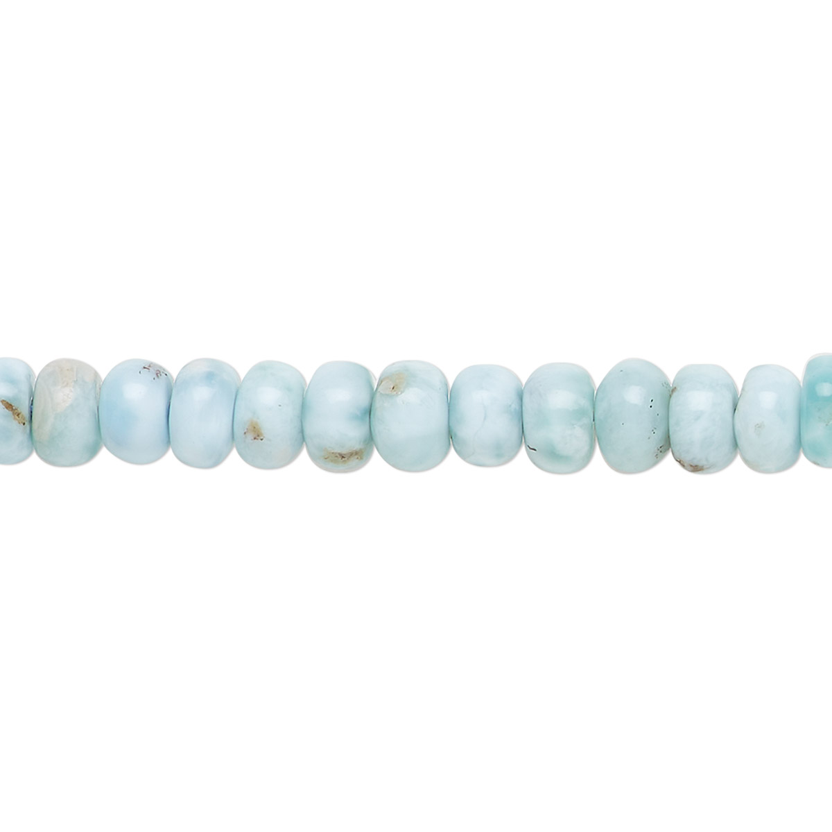 Bead, larimar (stabilized), white and light blue, 6x4mm rondelle, B ...