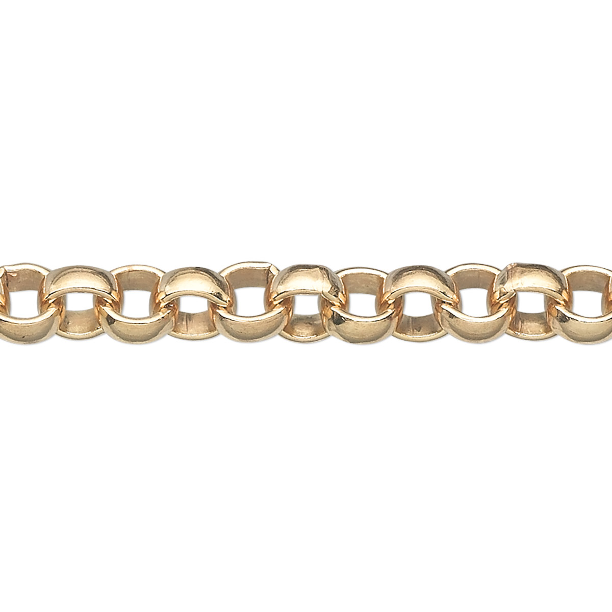 Chain, 14Kt gold-filled, 6mm rolo. Sold per pkg of 5 feet. - Fire ...