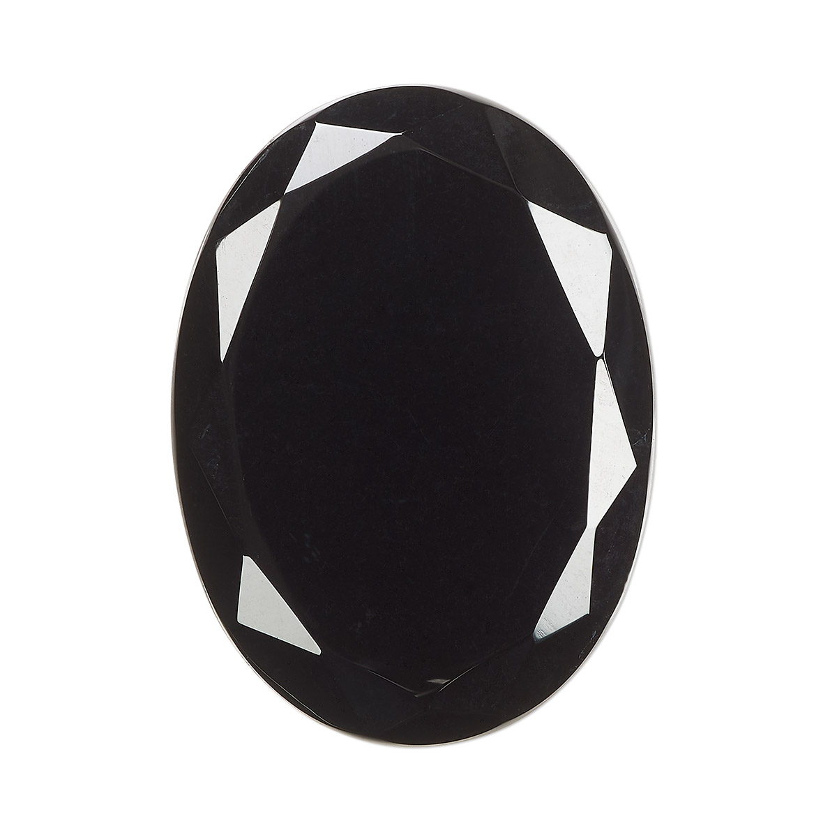Cabochon Black Onyx Dyed 30x22mm Calibrated Faceted Oval B Grade