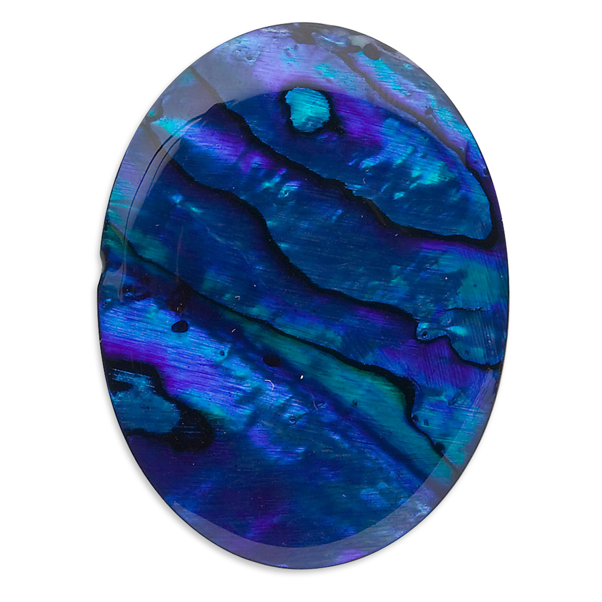 Cabochon Paua Shell Coated Dyed Blue 40x30mm Calibrated Oval