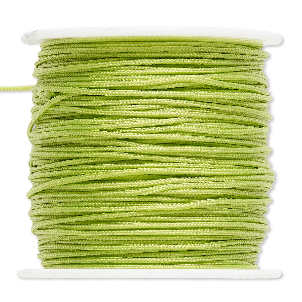 Cord, imitation silk, light green, 1mm. Sold per 100-foot spool. - Fire ...