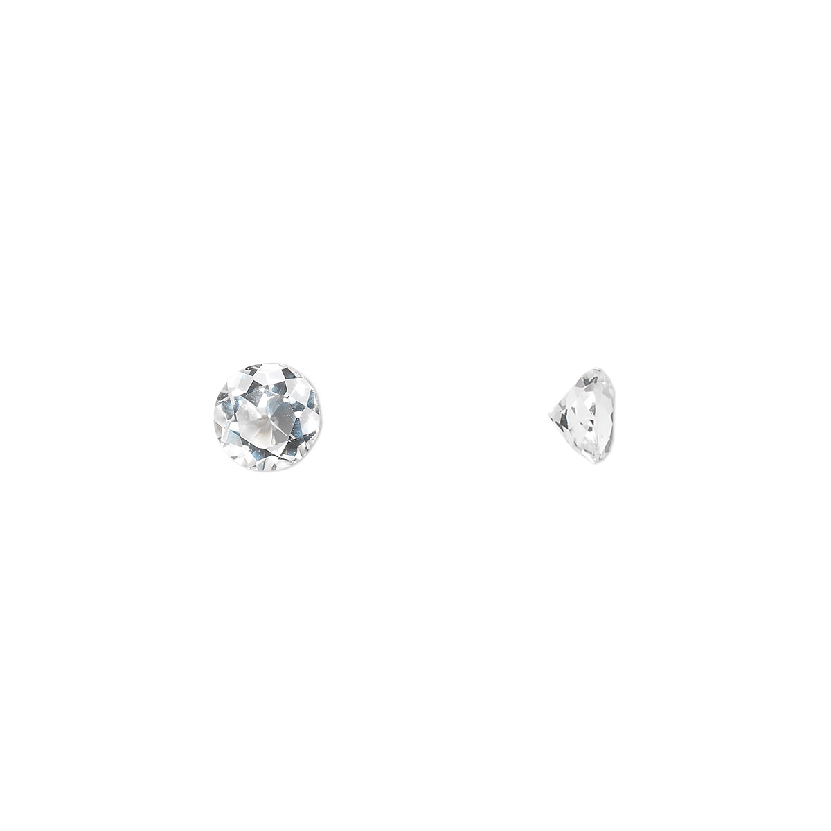 Gem, white topaz (natural), 5mm faceted round, A grade, Mohs hardness 8 ...