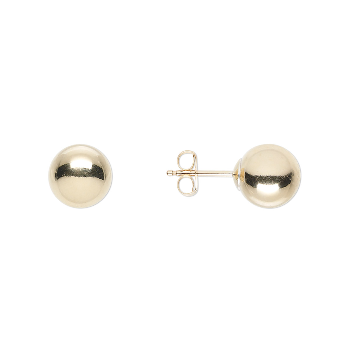 Earstud, 14Kt gold-filled, 8mm ball with post. Sold per pair. - Fire ...