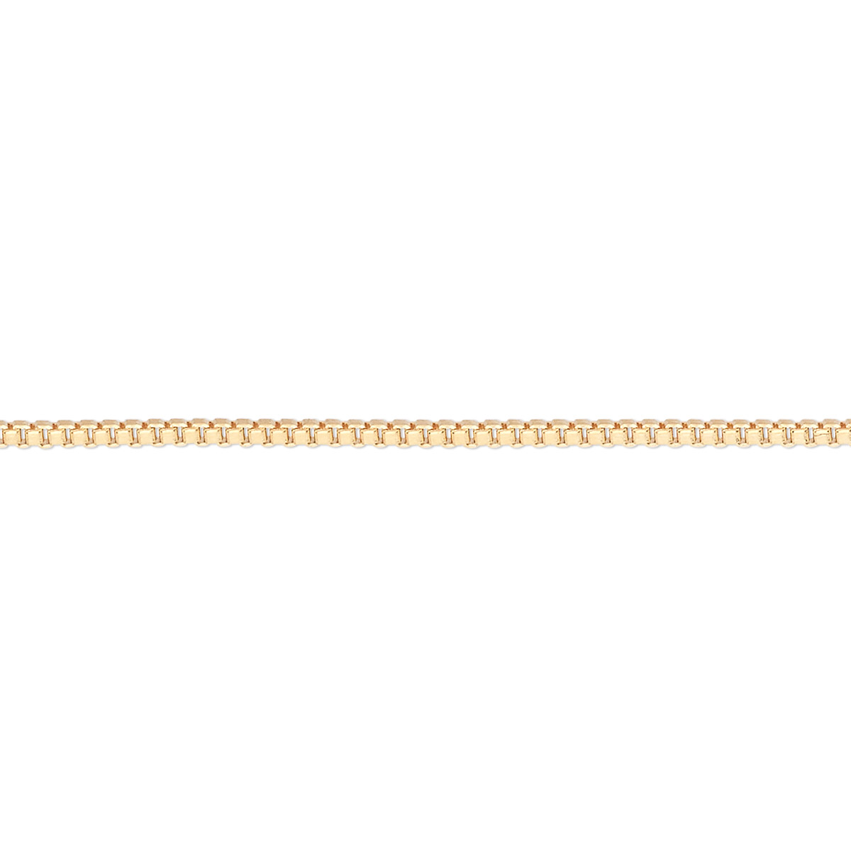 Chain, gold-finished brass, 1mm Venetian box, 18 inches with 1-1/4 inch ...