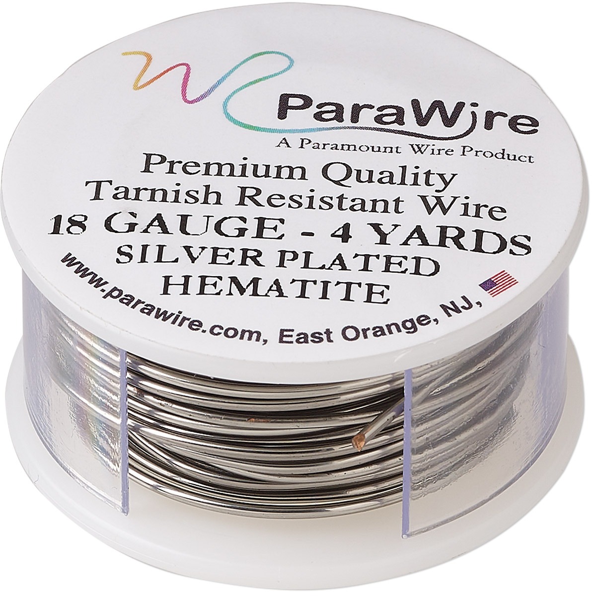 Wire, ParaWire™, enameled copper, hematite, round, 18 gauge. Sold per 4