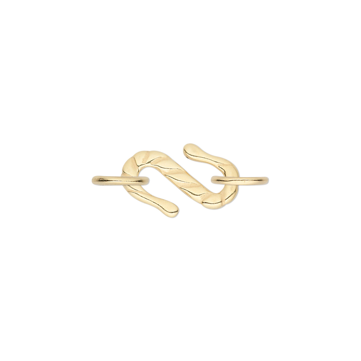 Clasp, JBB Findings, S-hook, gold-plated pewter (tin-based alloy