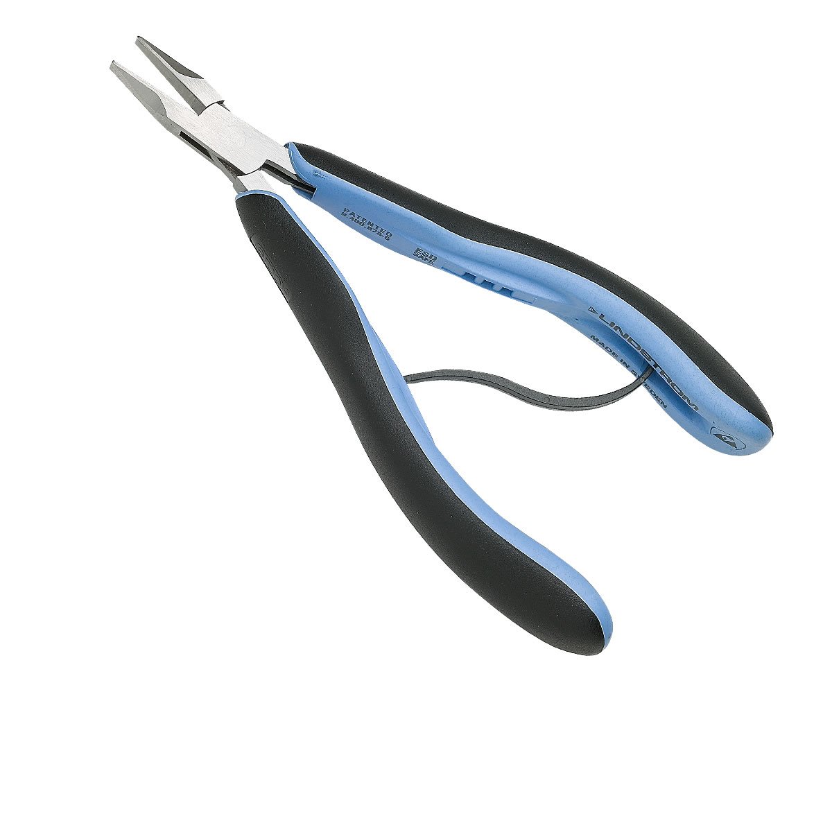 Pliers, Lindstrom® RX series, flat-nose, steel / plastic / rubber, blue ...