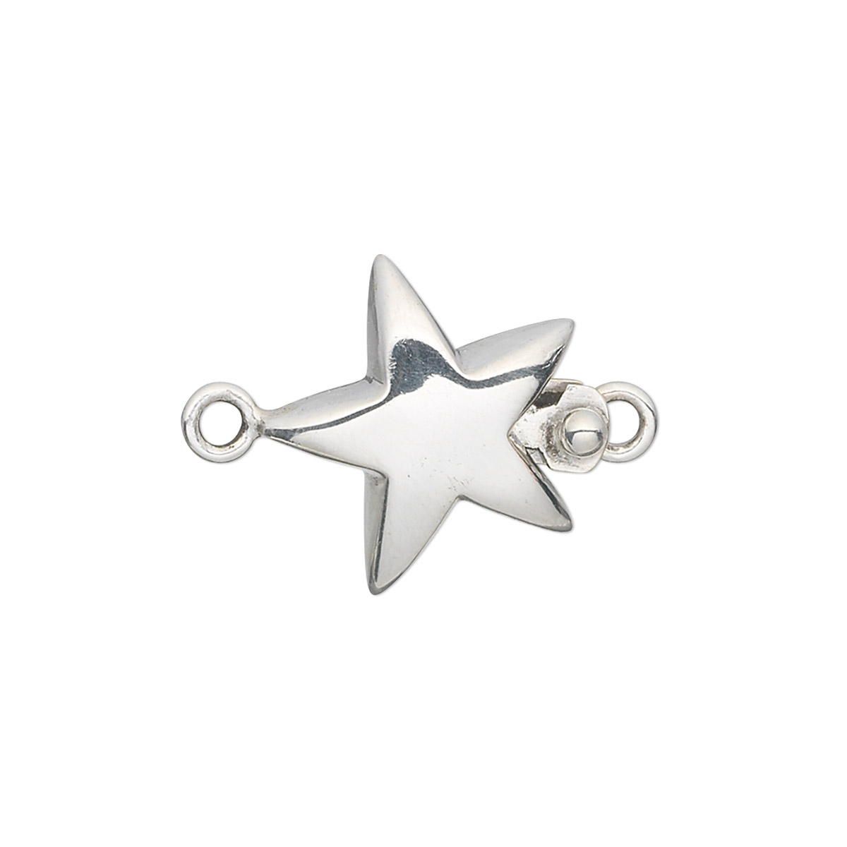 Clasp, tab, sterling silver, 17x17mm star. Sold individually. - Fire ...