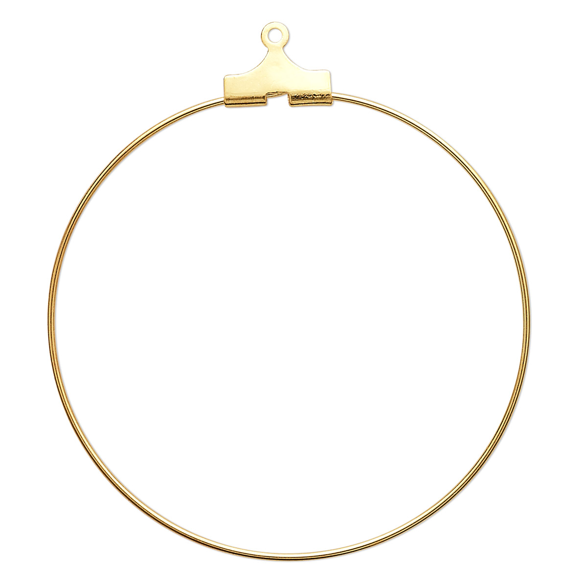 Beading hoop, gold-plated brass, 40mm round. Sold per pkg of 10. - Fire ...