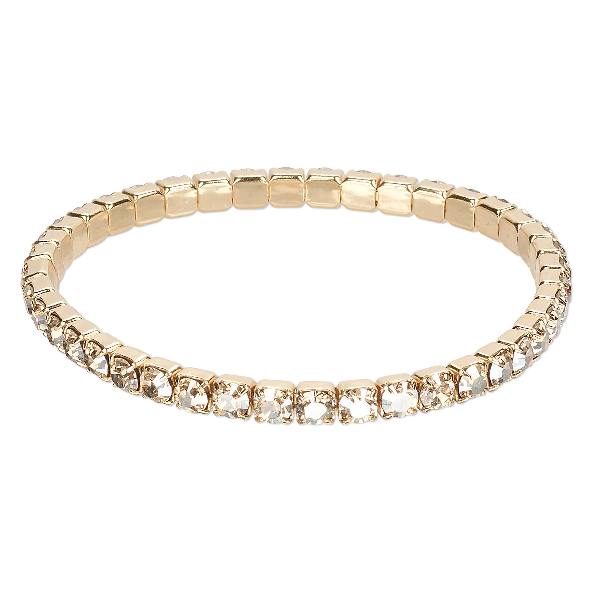 Bracelet, stretch, Crystal Passions® and gold-plated brass, crystal ...