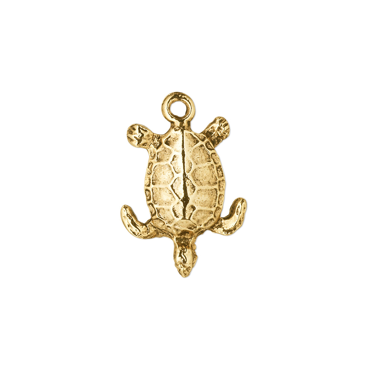 Charm, antique gold-plated pewter (tin-based alloy), 18x15mm single ...