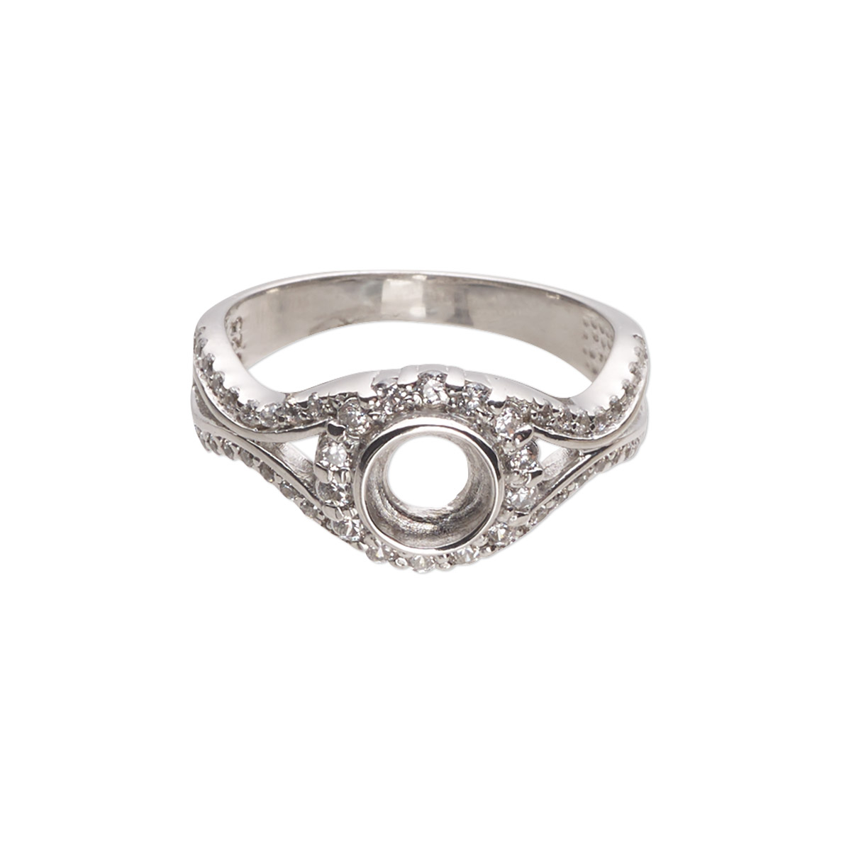 Ring, Almost Instant Jewelry®, cubic zirconia and rhodium-plated ...