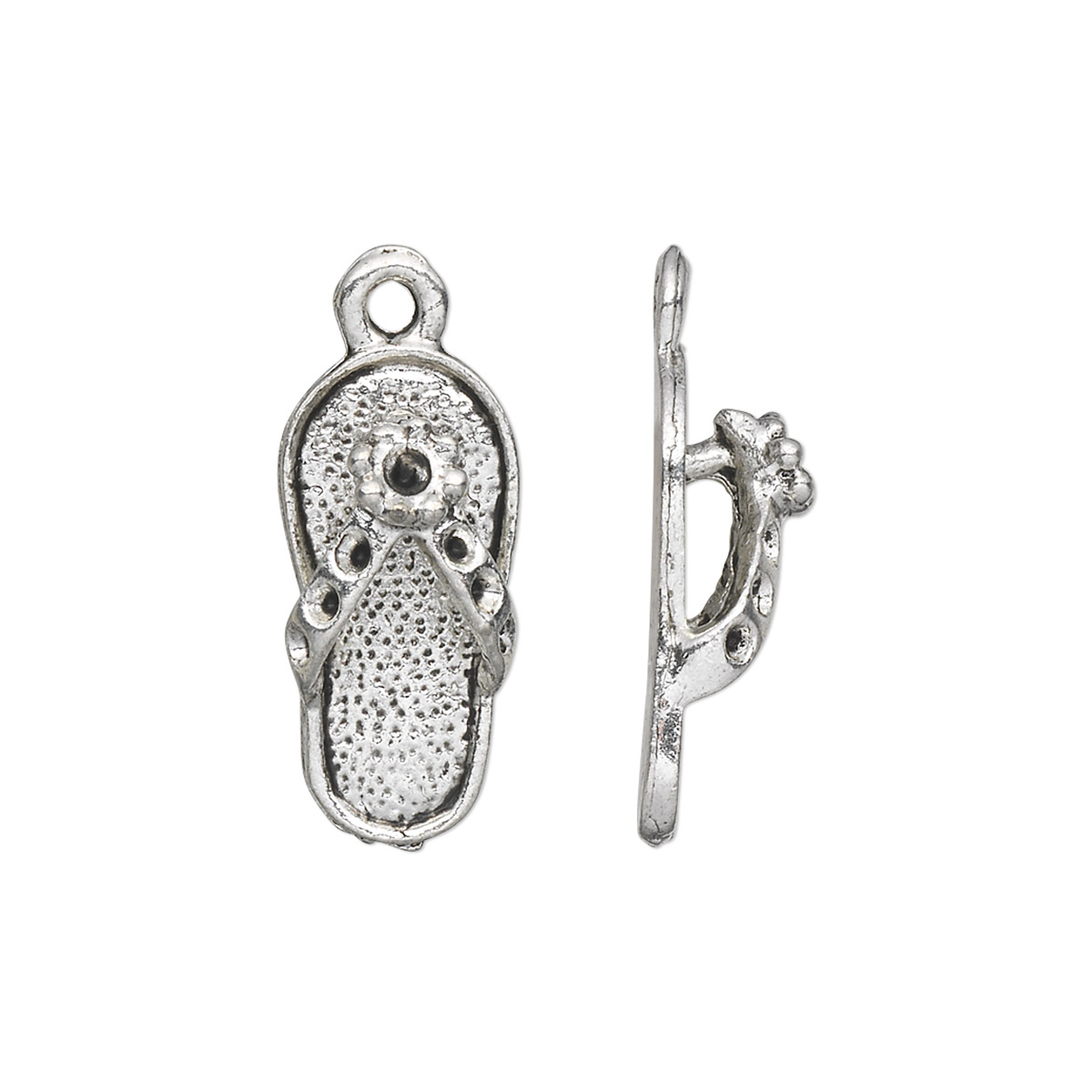 Charm, antique silver-plated 