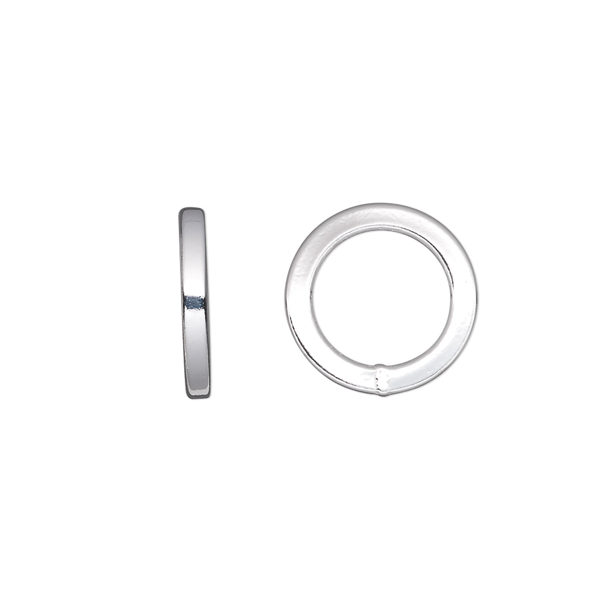 Jump ring, sterling silver, 14mm soldered round square wire, 9.8mm ...
