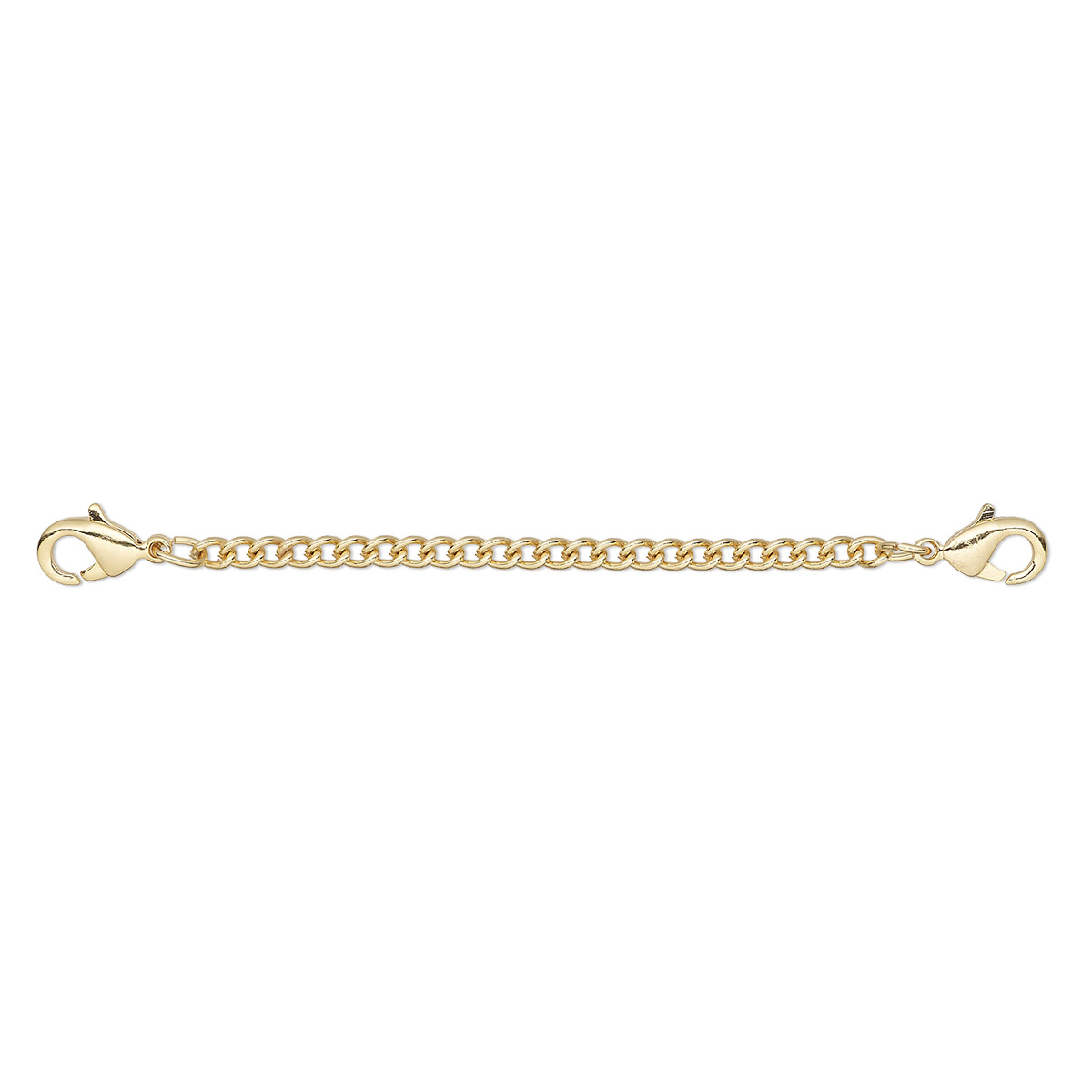 Extender chain, gold-finished brass and steel, 2.4mm curb, 2 inches ...