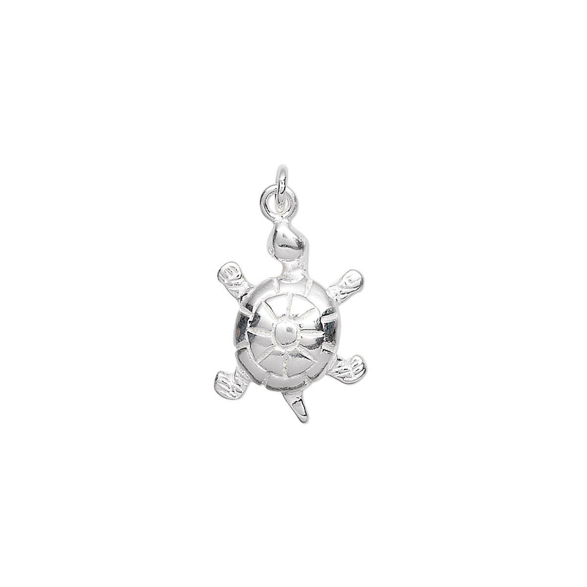 Charm, sterling silver, 15x11mm turtle. Sold per pkg of 2. - Fire ...