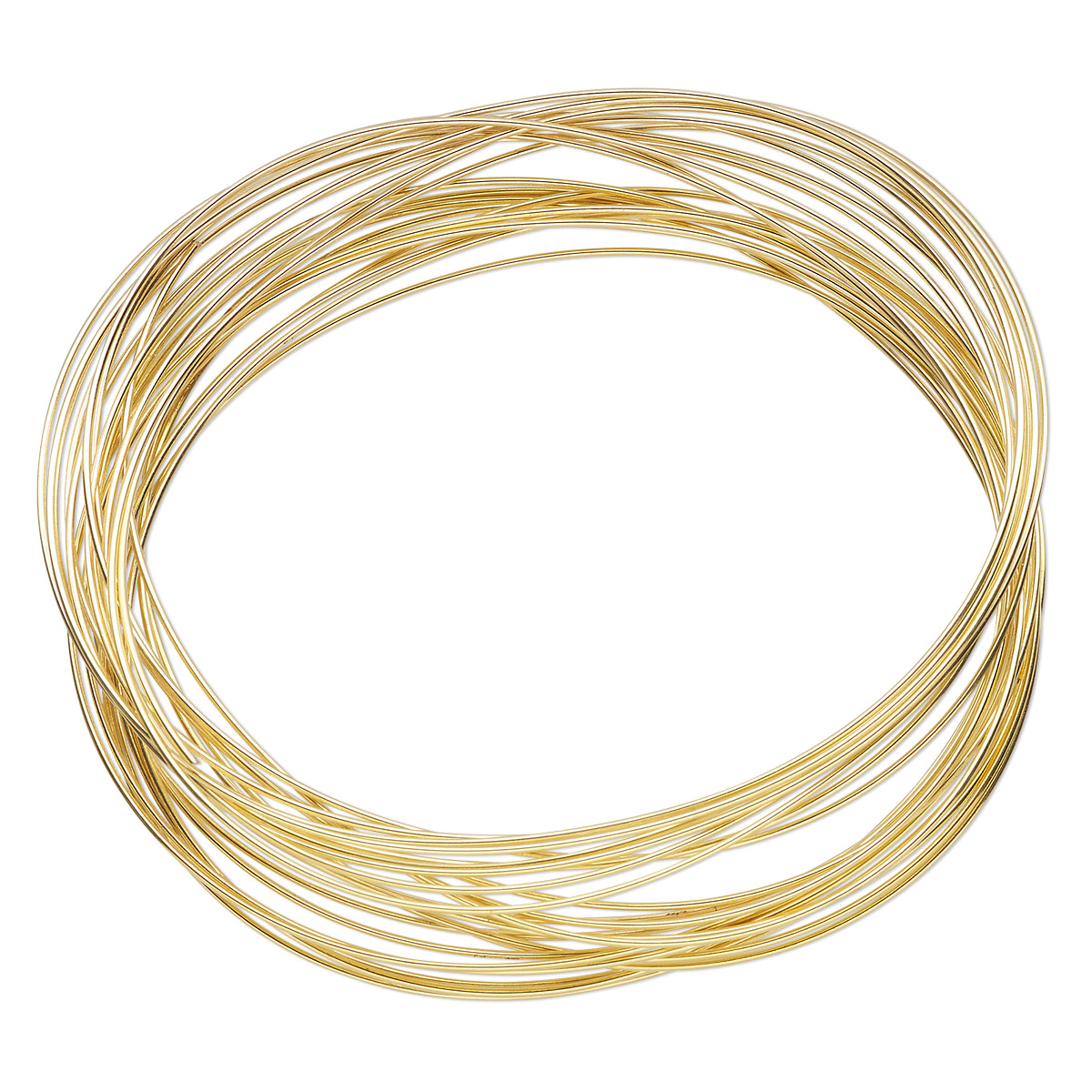 Memory wire, Beadalon®, gold-plated carbon steel, 2-1/2 x 1-3/4 inch ...