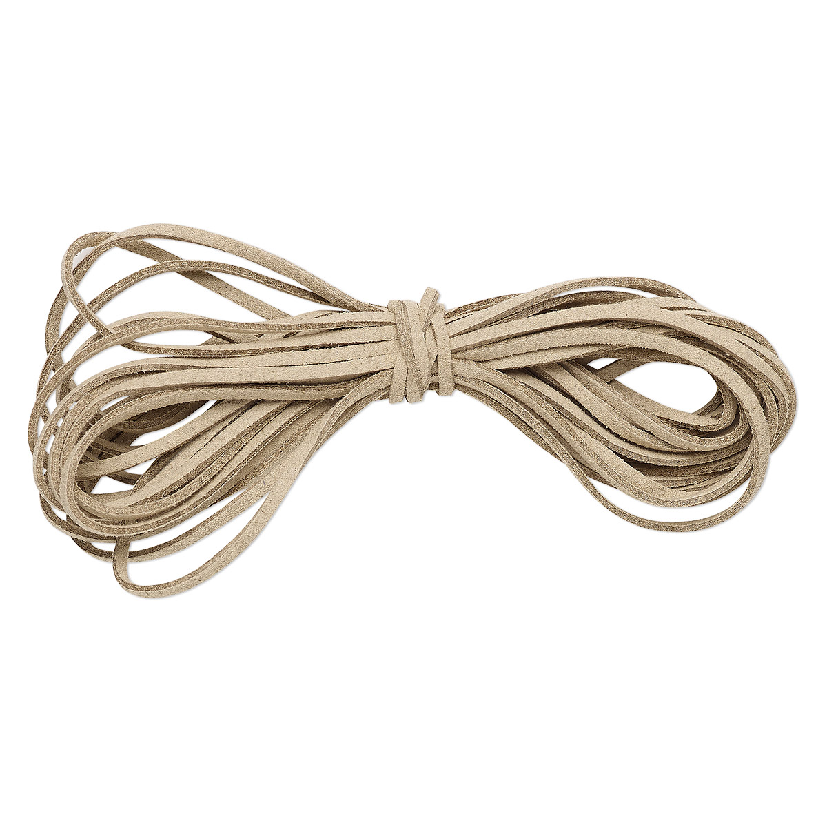Cord, faux suede, cream, 3mm. Sold per pkg of 5 yards. - Fire Mountain ...