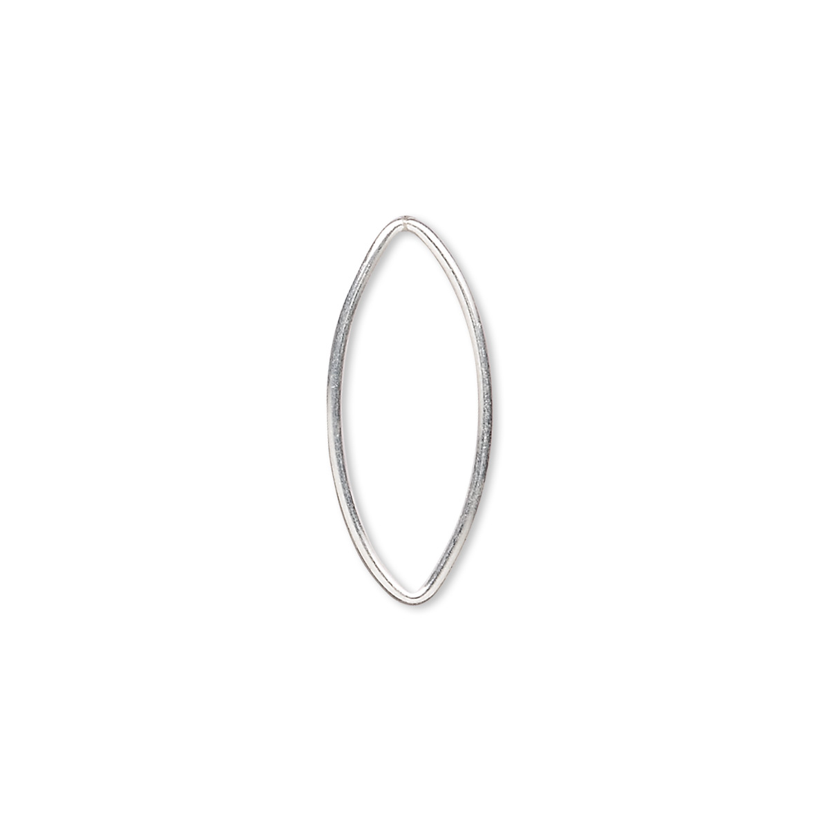 Drop, sterling silver, 20x10mm oval with no loops. Sold per pkg 10 ...