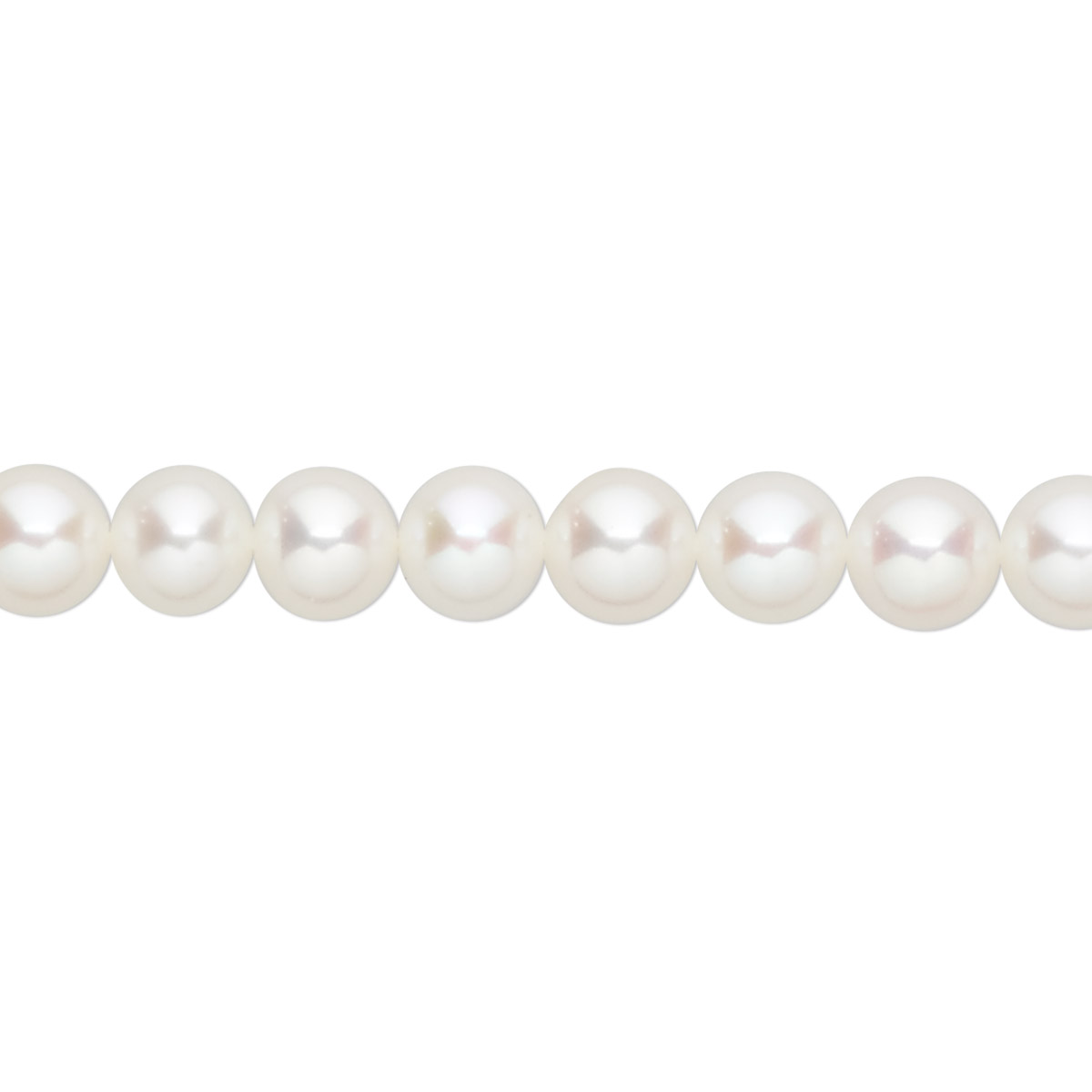 Pearl, cultured freshwater (bleached), white, 6-7mm semi-round, B grade ...