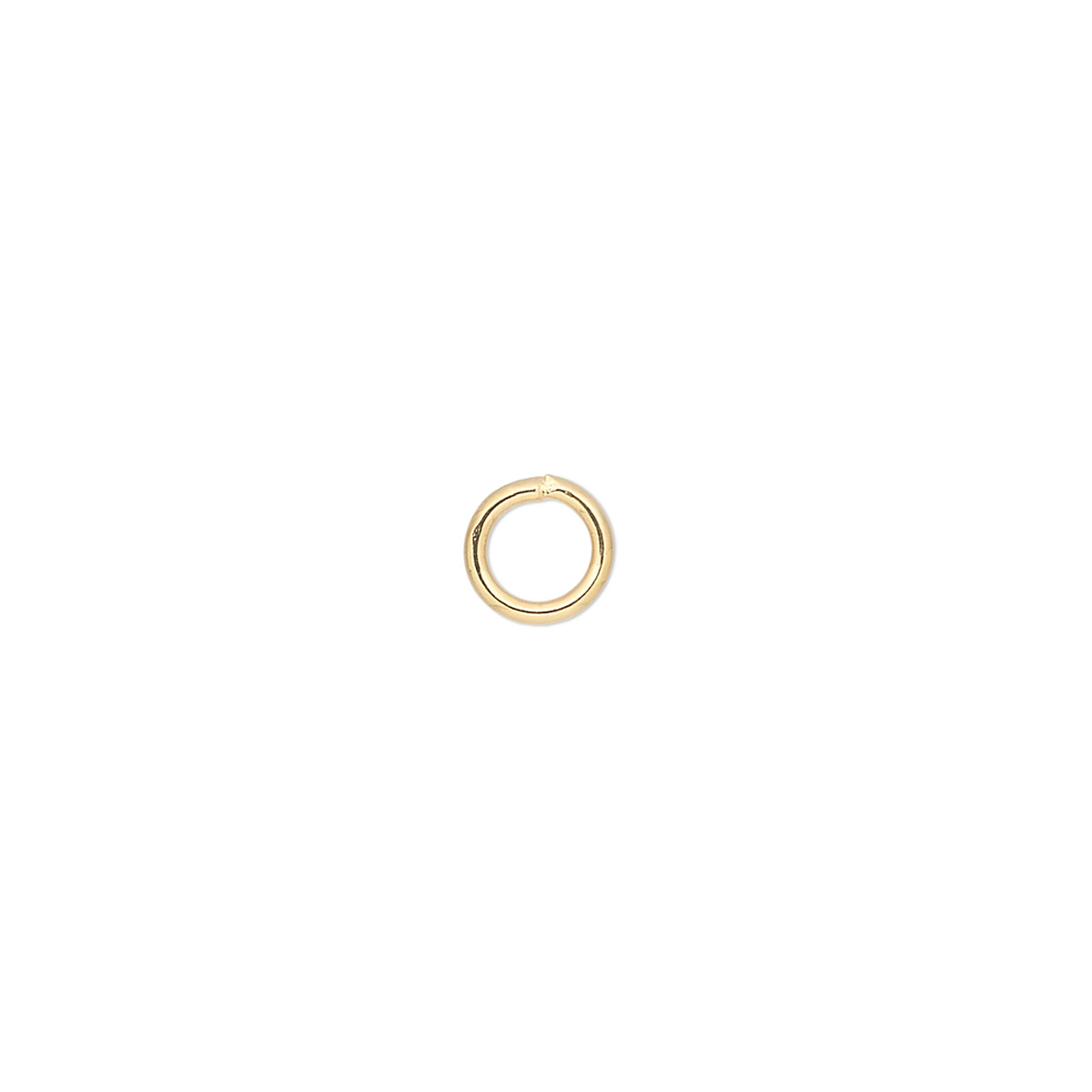Jump ring, gold-plated brass, 6mm soldered round, 4.2mm inside diameter ...