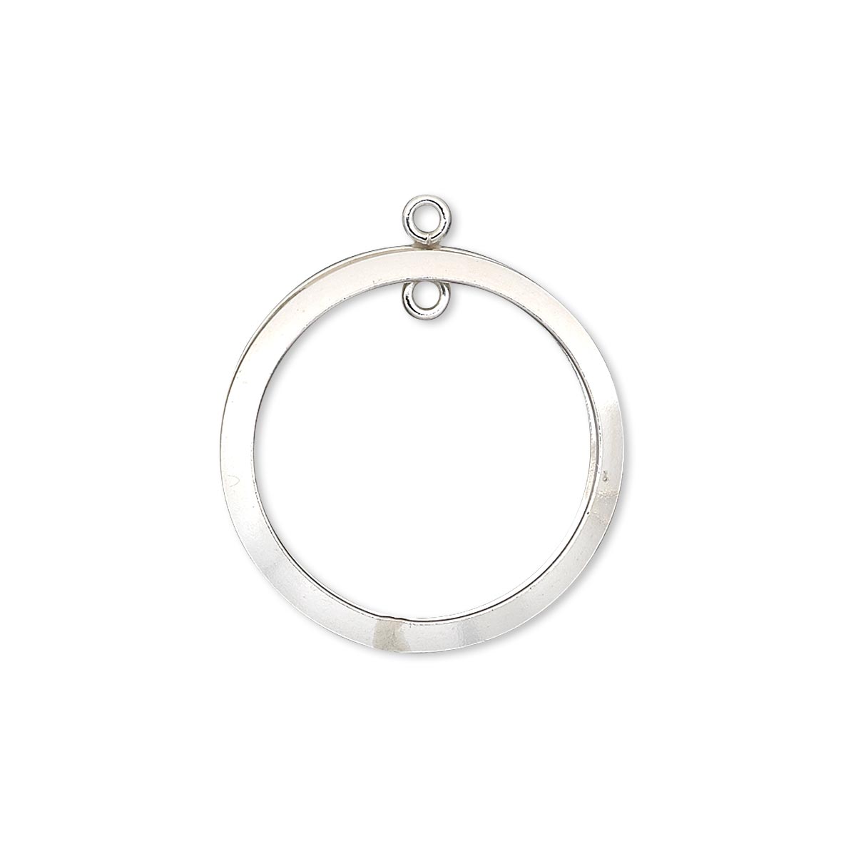 Drop, sterling silver-filled, 20mm double-sided flat open round with ...
