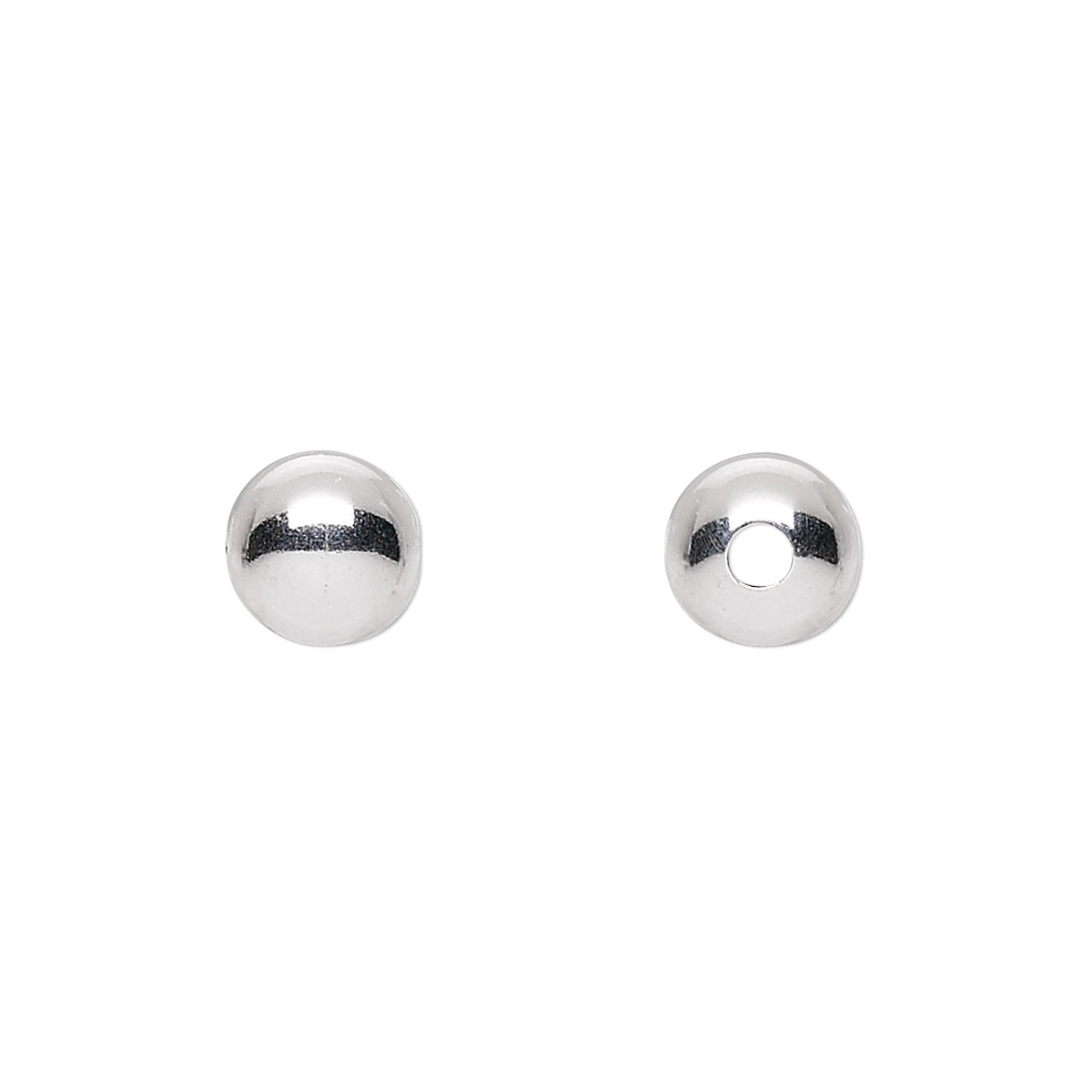 Bead, sterling silver, 8mm seamless round. Sold per pkg of 10. - Fire ...