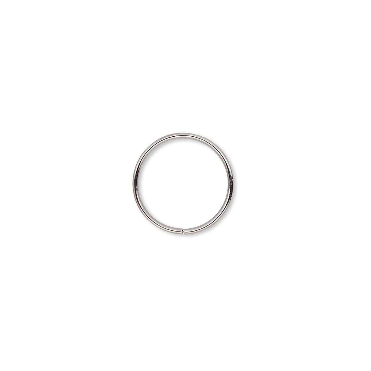 Jump ring, gunmetal-plated brass, 12mm round, 10.4mm inside diameter ...