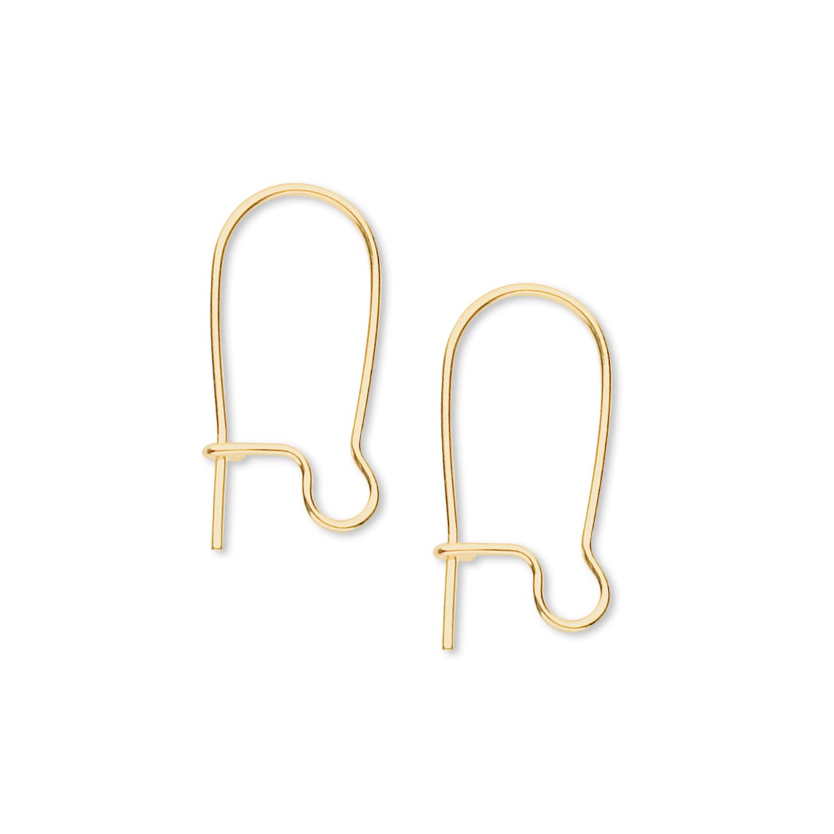 Ear wire, gold-plated brass, 18mm kidney with open loop, 21 gauge. Sold ...