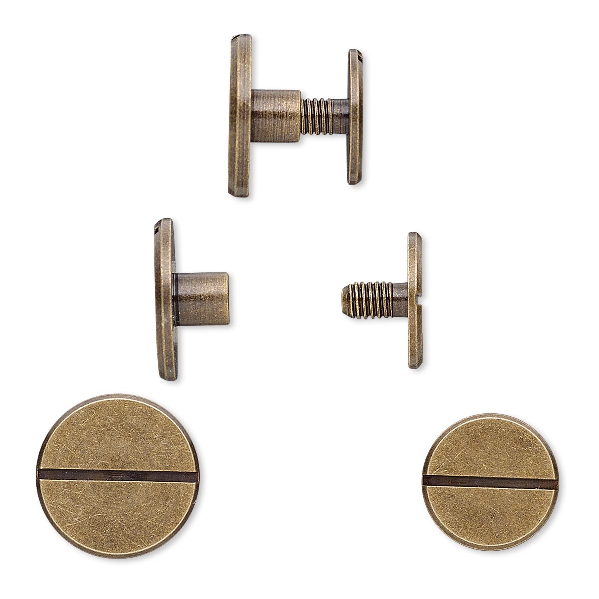Rivet Twist In Antique Brass Plated Brass 12x6mm With 12mm Flat